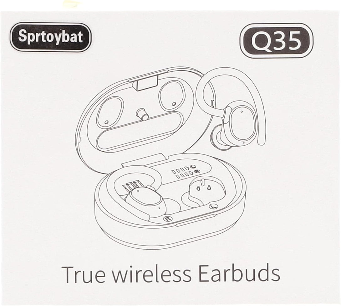 Ear Buds Wireless Earbuds, Hifi Stereo Bluetooth 5.3 Running Headphones with Dual LED Display 30Hrs Playtime, Built-In Mic, Type-C, In-Ear Bluetooth Earphones with Earhooks for Sport, Rose Gold