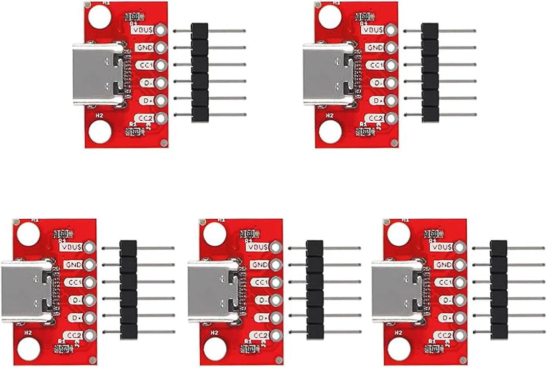 DIANN 5Pcs USB Type-C Breakout Board Serial Basic Breakout Female Connector Type PCB Converter Board