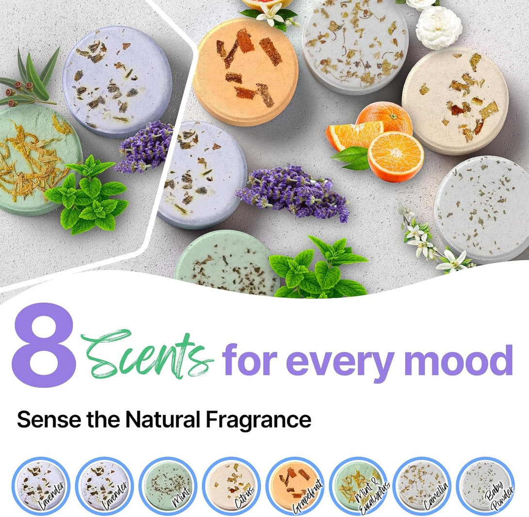 Shower Steamers Aromatherapy BLRIET 8 Pack Gifts for Women Mother Day Gift Mom Men, Birthday Gifts for Her Stress Relief Home Spa, Lavender Natural Essential Oil Self Care Relaxation Shower Bombs Teen