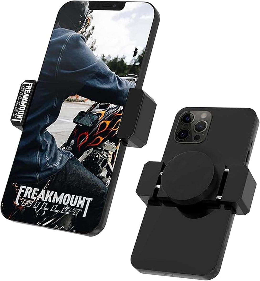 FREAKMOUNT Magnetic Motorcycle Phone Mount - Compatible with Harley Davidson - Premium Billet Aluminum Holder for Gas Tank, High-Speed Magnet Accessories - Fits Most Phones, Black
