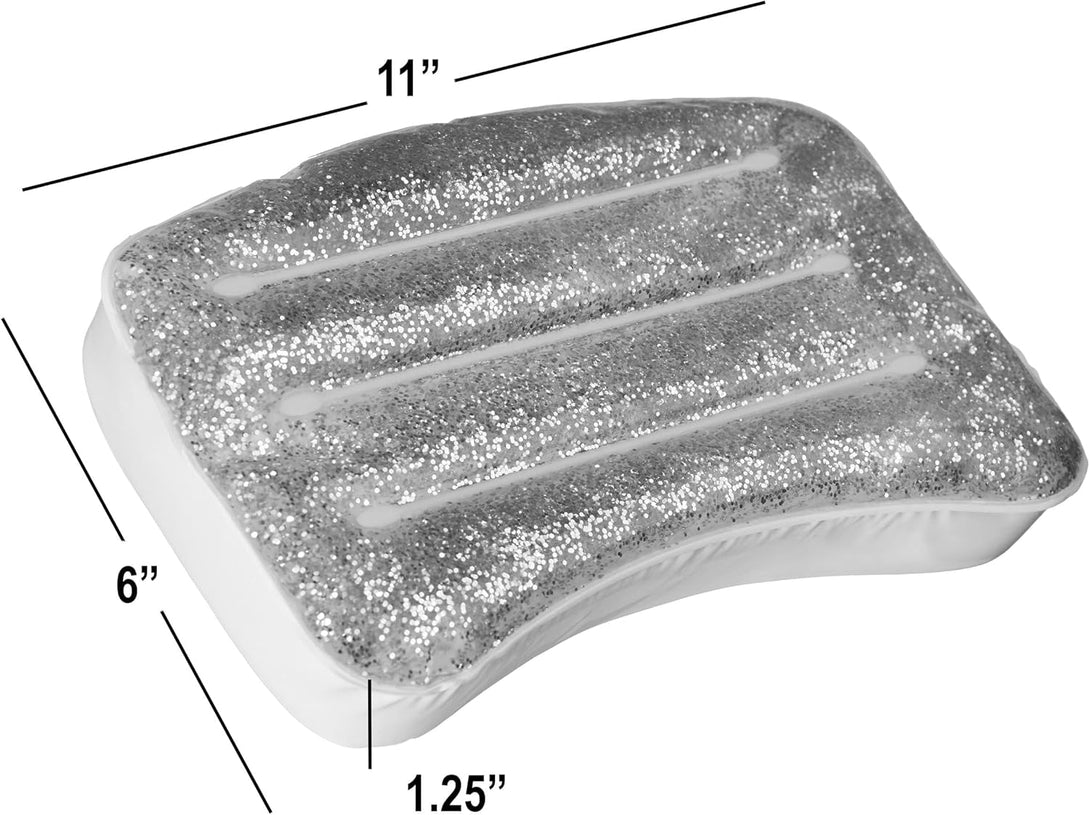 Spa Pillow with Glitter Gel - 1Pc Cooling Spa Pillow for Bathtub and Hot Tub Relaxation | Luxury Bath Products & Spa Accessories for Women