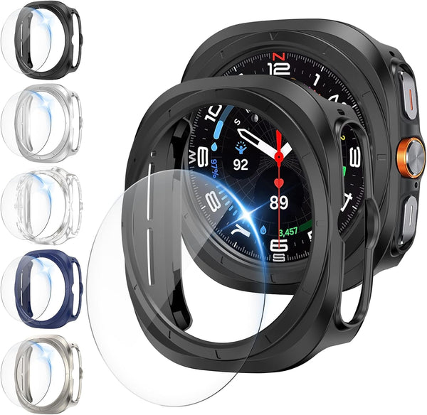 5-Pack Case with Screen Protector for Samsung Galaxy Watch Ultra 47Mm (2024)