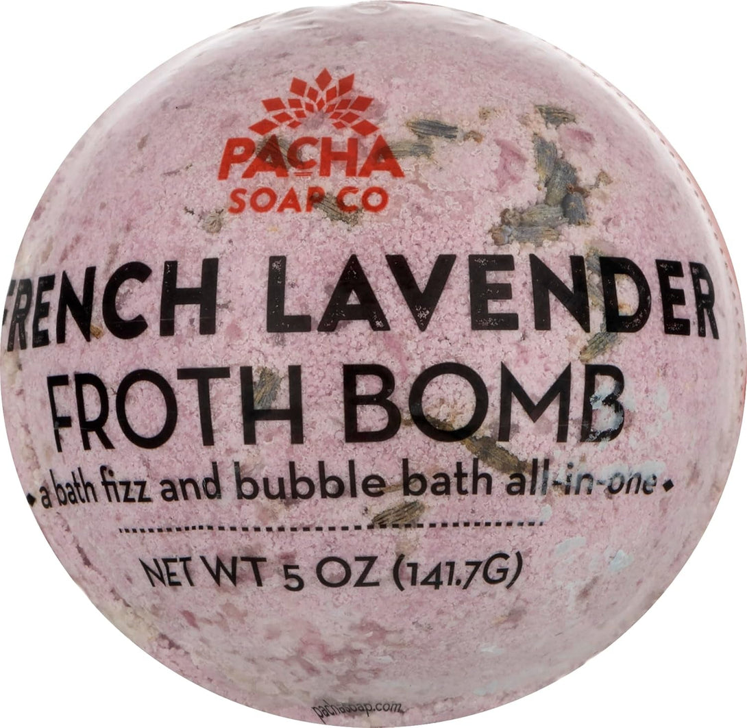 PACHA SOAP French Lavender round Froth Bomb, 5 OZ