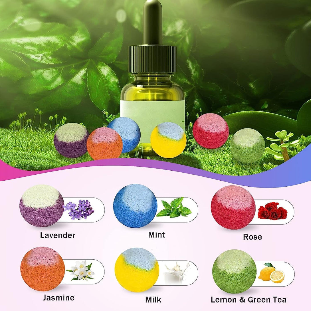 60 Pcs Bath Bombs Set - Massive Quantity Natural Bath Bombs for Kids/Women/Men Individually Wrapped Handmade Organic Bath Supplies Relaxing Kit - for Birthday, Christmas, Mother'S Day