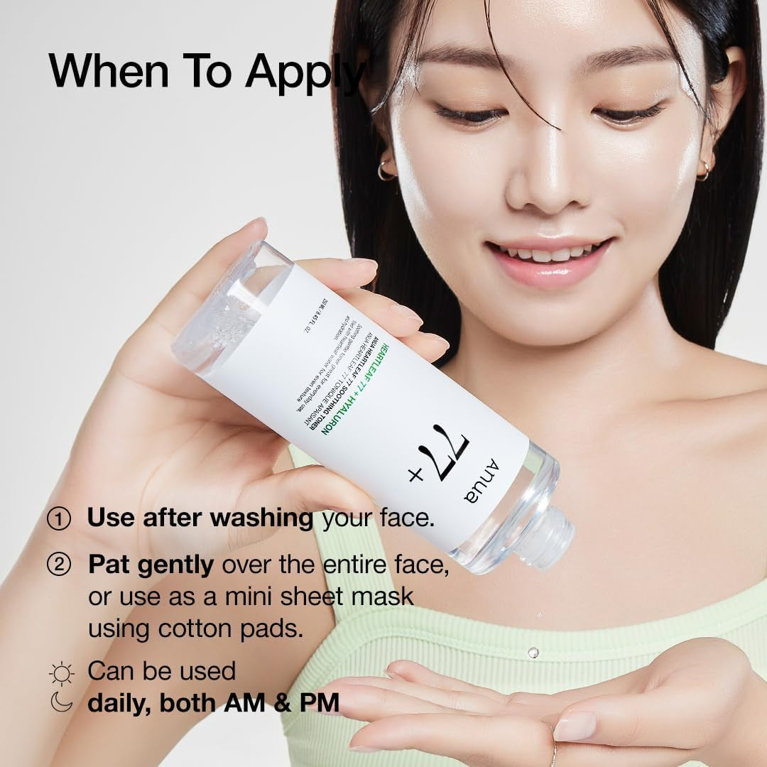 Anua Heartleaf 77 Soothing Toner I Ph 5.5 Trouble Care, Calming Skin, Refreshing, Hydrating, Purifying, Cruelty Free, Vegan,(250Ml / 8.45 Fl.Oz.)