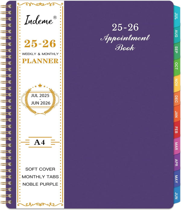 2025-2026 Weekly Appointment Book/Planner - Daily Hourly Planner 2025-2026, Jul 2025 - Jun 2026, 9" X 11" Appointment Book, Monthly Tabs, Hourly Interval, Thick Paper