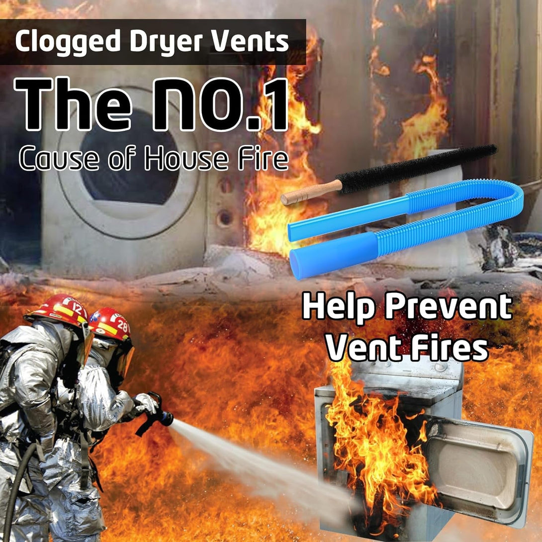 2 Pieces Dryer Vent Cleaner Kit Compatible with All Vacuum Cleaner, Dryer Lint Brush and Vacuum Hose Attachment with Stretch Universal Connector, Quickly Lint Remover
