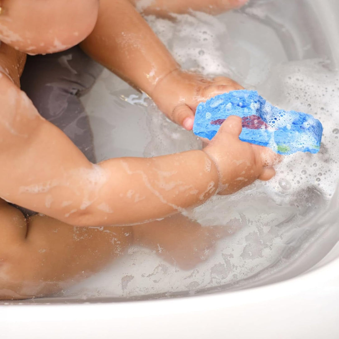 4 PCS Cartoon Car Bath Sponge for Kids,Transportation Cute Shape Compressed Cellulose Shower Sponges for Baby,Soft and Funny