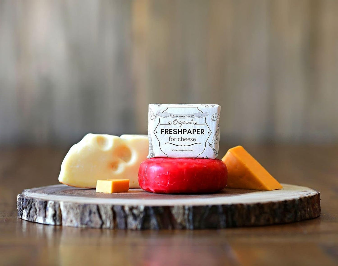 THE FRESHGLOW Co FRESHPAPER Food Saver Sheets for Cheese, 8 Reusable Sheets (1 Pack), Keeps Cheese Fresh for 2-4X Longer- Made in the USA