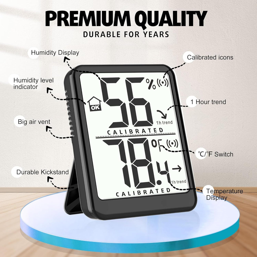 Antonki Room Thermometer Small Hygrometer Indoor Humidity Monitor Sensor, Digital Temperature and Humidity Meter Gauge for Home, Baby Nursery, Reptile, Greenhouse - Battery Included