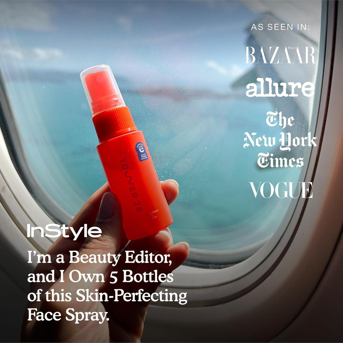 Tower 28 SOS Daily Rescue Facial Spray for Sensitive Skin, Hypochlorous Acid Spray Helps Reduce Redness and Breakouts, Travel Size Toner for Face, 1 FL Oz