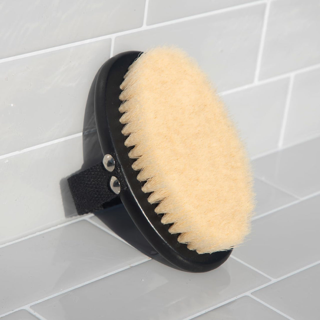 Kitsch Dry Brushing Body Brush for Lymphatic Drainage- Soft Bristles - Reduces Cellulites, Removes Dry Skin and Improves Blood Circulation, Body Exfoliator Scrubber for Glowing Skin, Sauna Accessories
