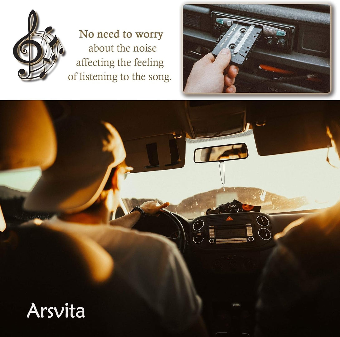 Arsvita Car Audio Cassette to Aux Adapter, 3.5 MM Auxillary Cable Tape Adapter