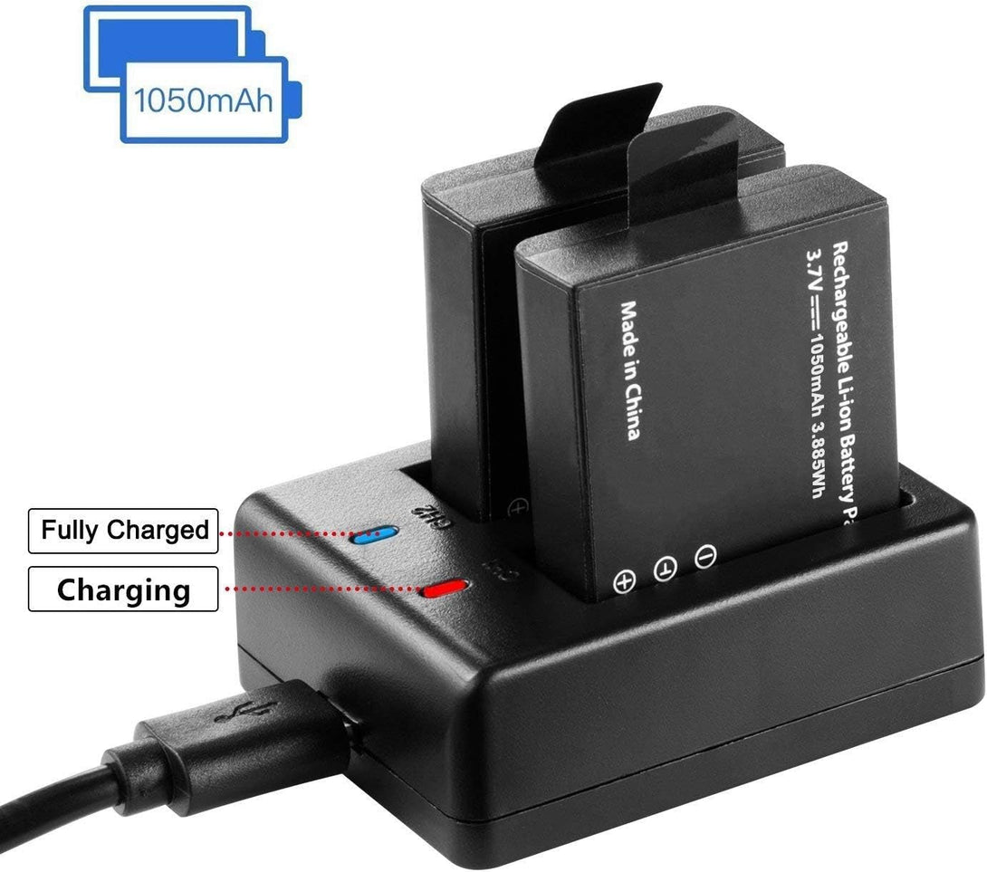Action Camera Battery 1050Mah 3-Pack PG1050 Battery for AKASO Ek7000,Brave 4, Sjcam,Apexcam,Wolfang, Jadfezy,Xilecam,Dragon Touch,Vemont Sport Cameras