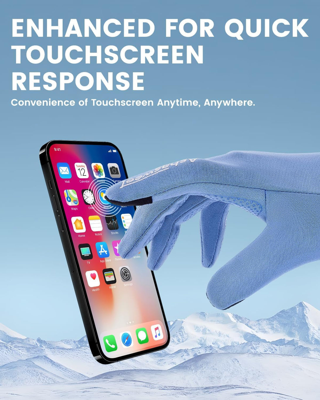 Winter Gloves for Men Women, Touch Screen Glove with Anti-Slip Grip, Thermal Warm Windproof Material & Touchscreen Finger Breathable Comfort, Cold Weather Touchscreen Gloves for Phone Text