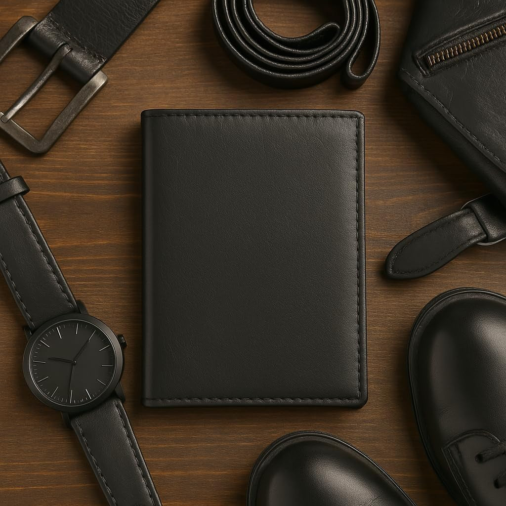 RFID Men'S Genuine Leather European Bifold Wallet Slim Hipster 2 Windows Bk