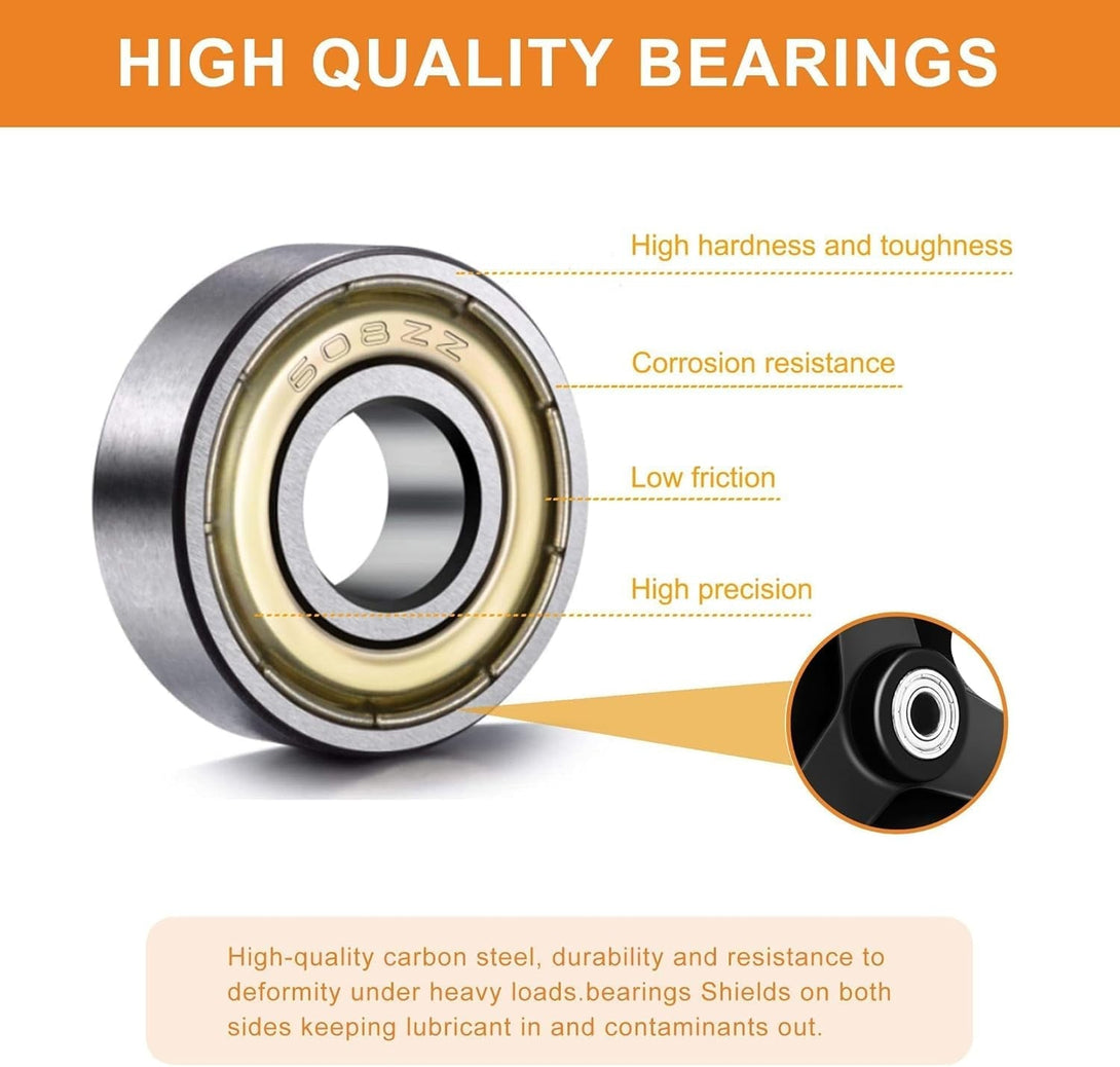 2Pcs 8 Inch Replacement Wheelchair Wheels for Walkers - Environmentally Friendly Rubber Material, Wear-Resistant PU Tires, Anti-Slip, and Durable ABS Wheel Hub (8IN Walkers)