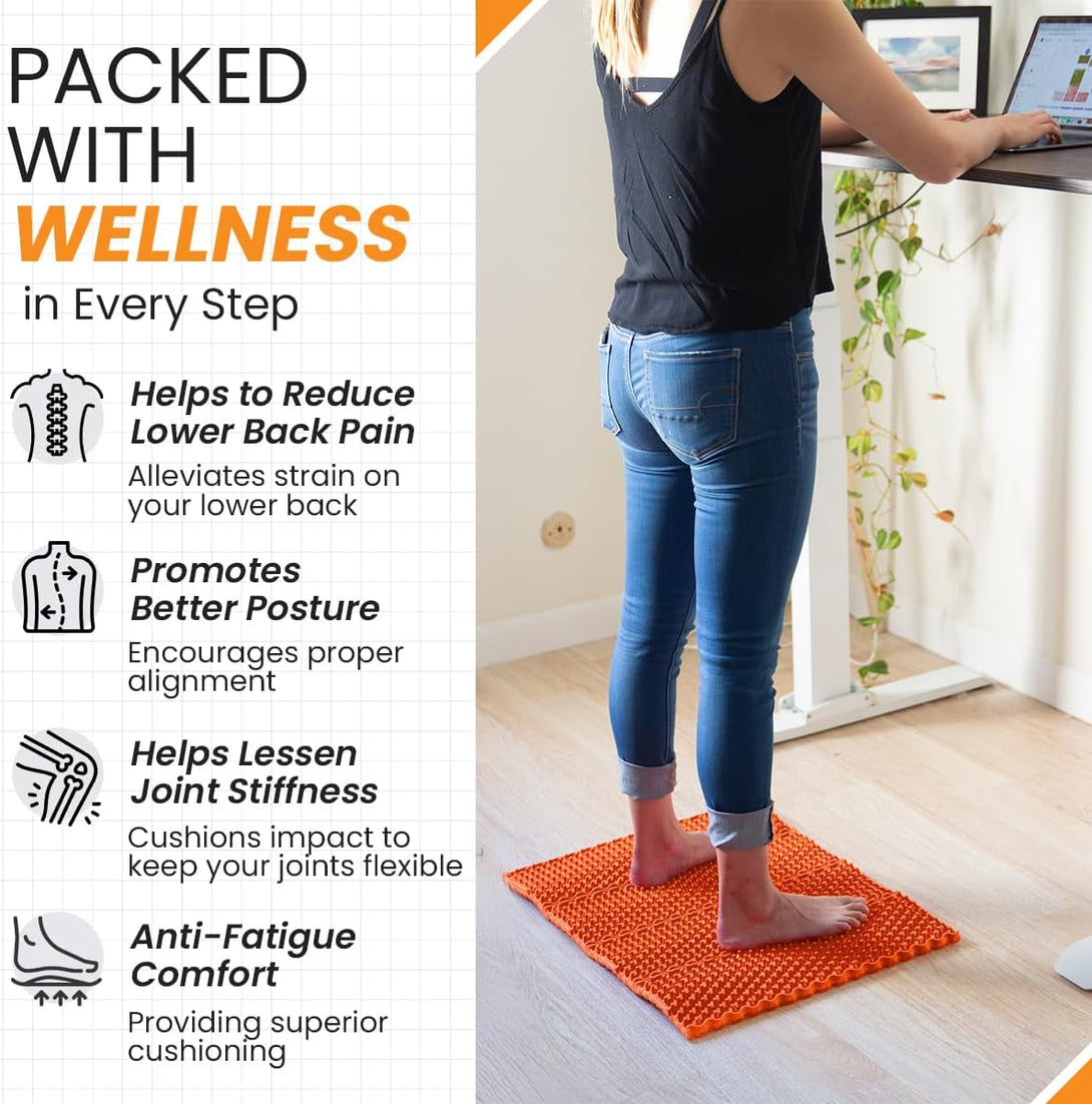 KONEX Mat, anti Fatigue Floor Mat, Kitchen Mat, Standing Desk Mat, Kitchen Mats for Floor, Waterproof and Non-Slip, Relieve Joint Pain, 23” X 19”, Orange