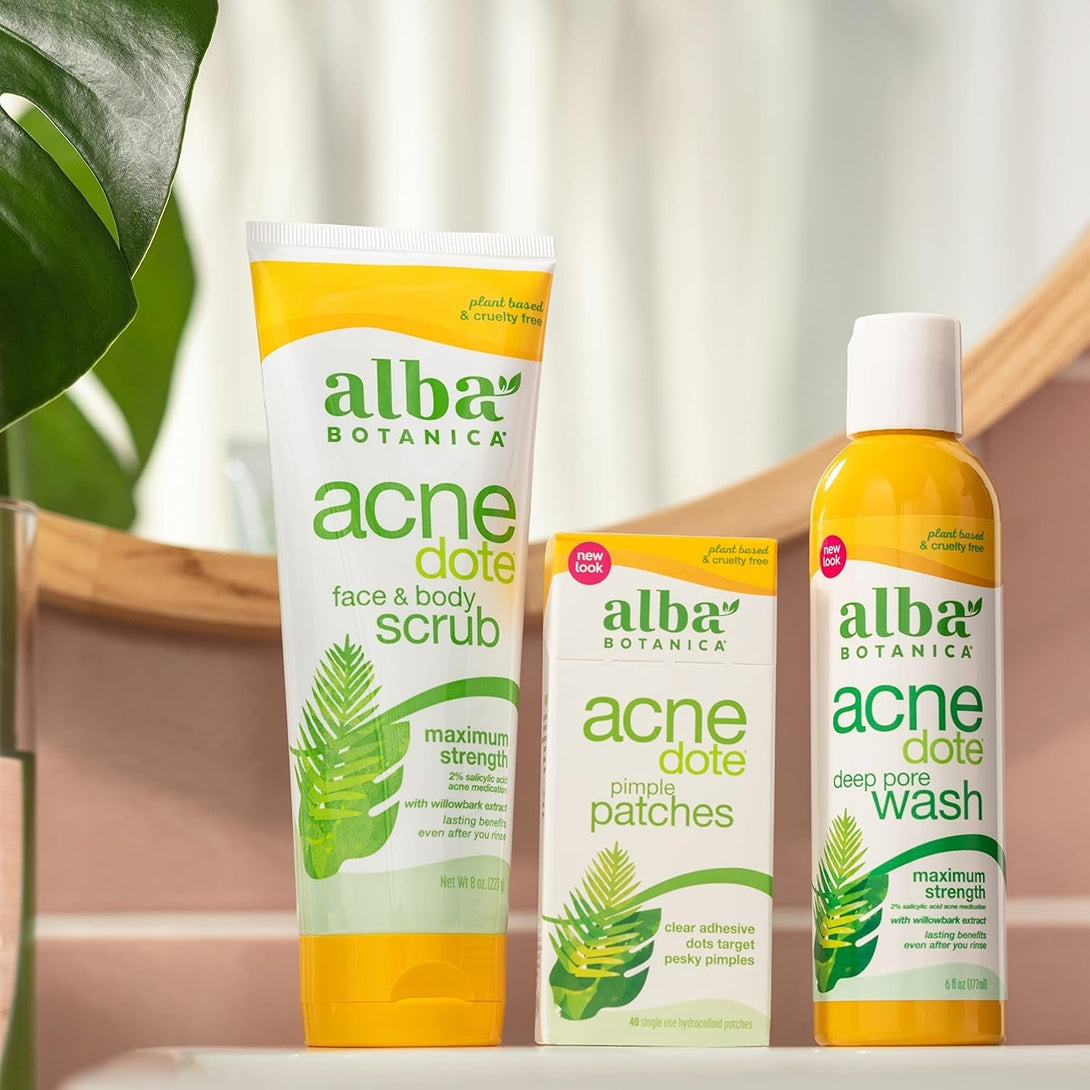 Alba Botanica Acnedote Pimple Patches for Face - Pimple, Spot Patches - Hydrocolloid Skincare Patches - 40 Count