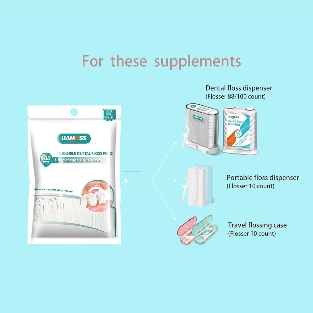 520 Count Dental Floss Picks with 2 Floss Dispenser-3 X Teeth Cleaning Advanced Clean Floss Stick,Perfect for Molar Tight Teeth Interdental Spaces,Fight Tooth Decay,Family Toothpicks(5 Pack)