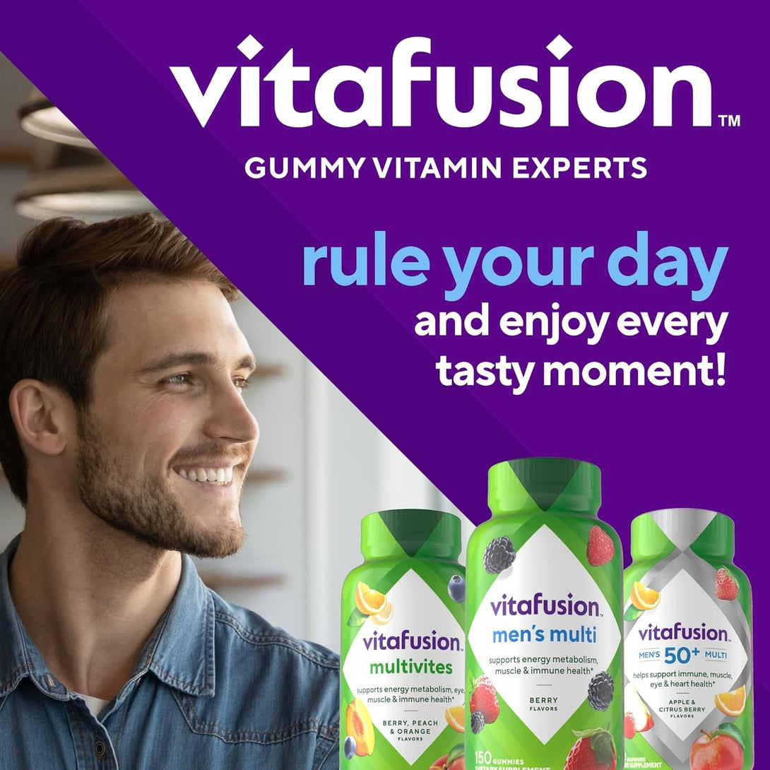 Vitafusion Adult Gummy Vitamins for Men, Berry Flavored Daily Multivitamins for Men with Vitamins A, C, D, E, B6 and B12, America’S Number 1 Gummy Vitamin Brand, 60 Day Supply, 120 Count