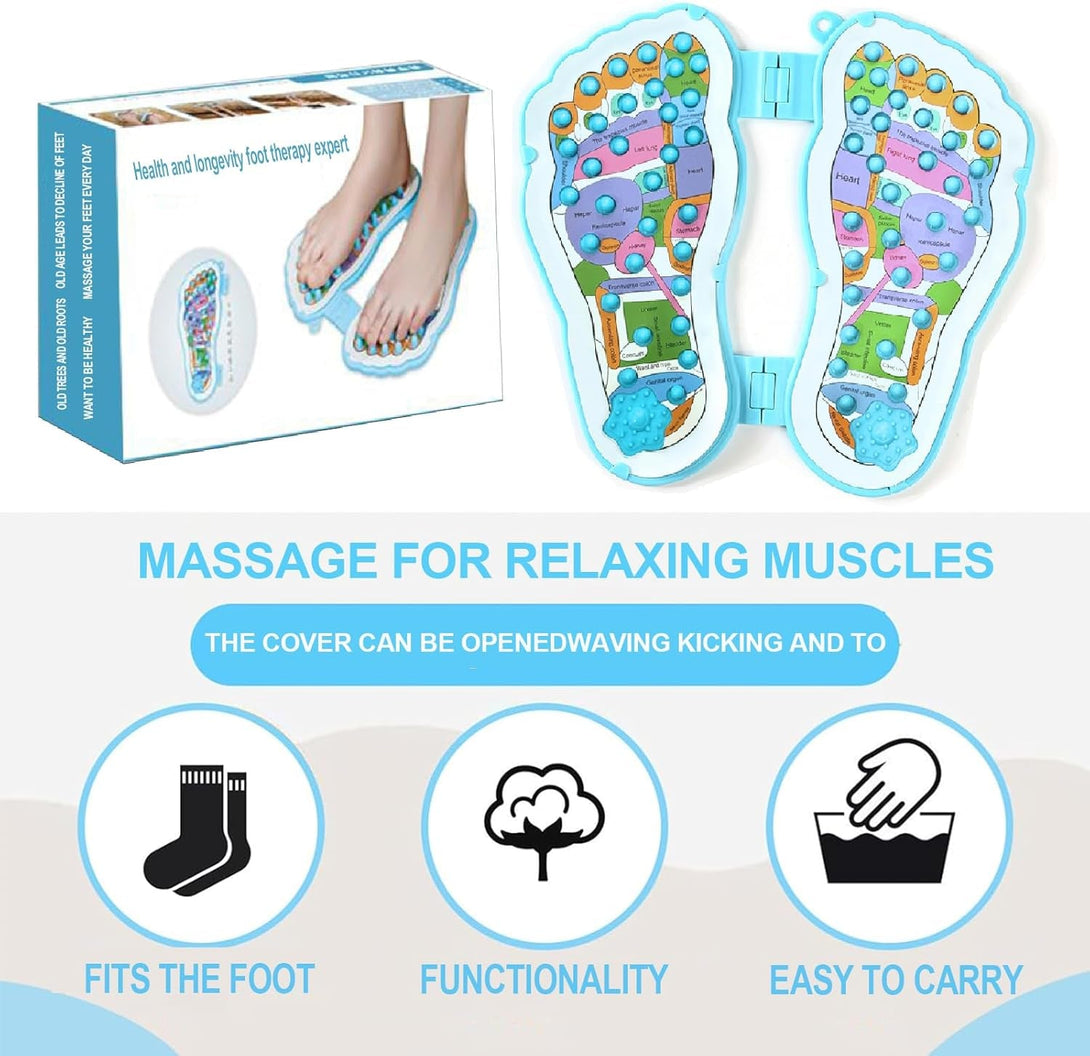 Acupressure Socks and Gloves - 4 Pcs Reflexology Socks with Tools, Tutorial Reflexology Gloves with Massage Sandal, Pain Relief Acupuncture Socks for Foot Massage，Updated Model