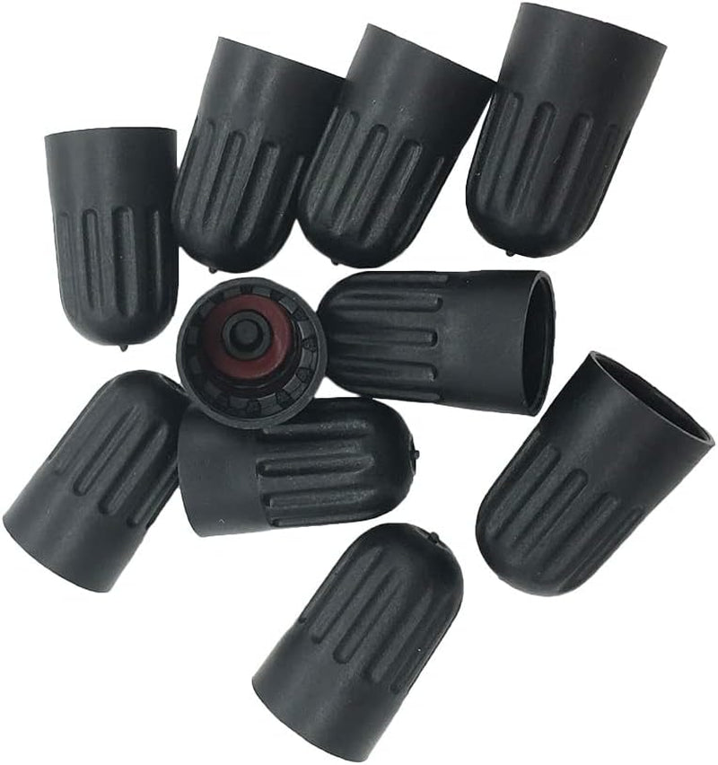 10Pcs Black Plastic Tire Valve Stem Cover Caps for TR20008 TPMS, Universal Tire Valve Stem Long Caps for Car, Truck, SUV, Bike and Motorcycle