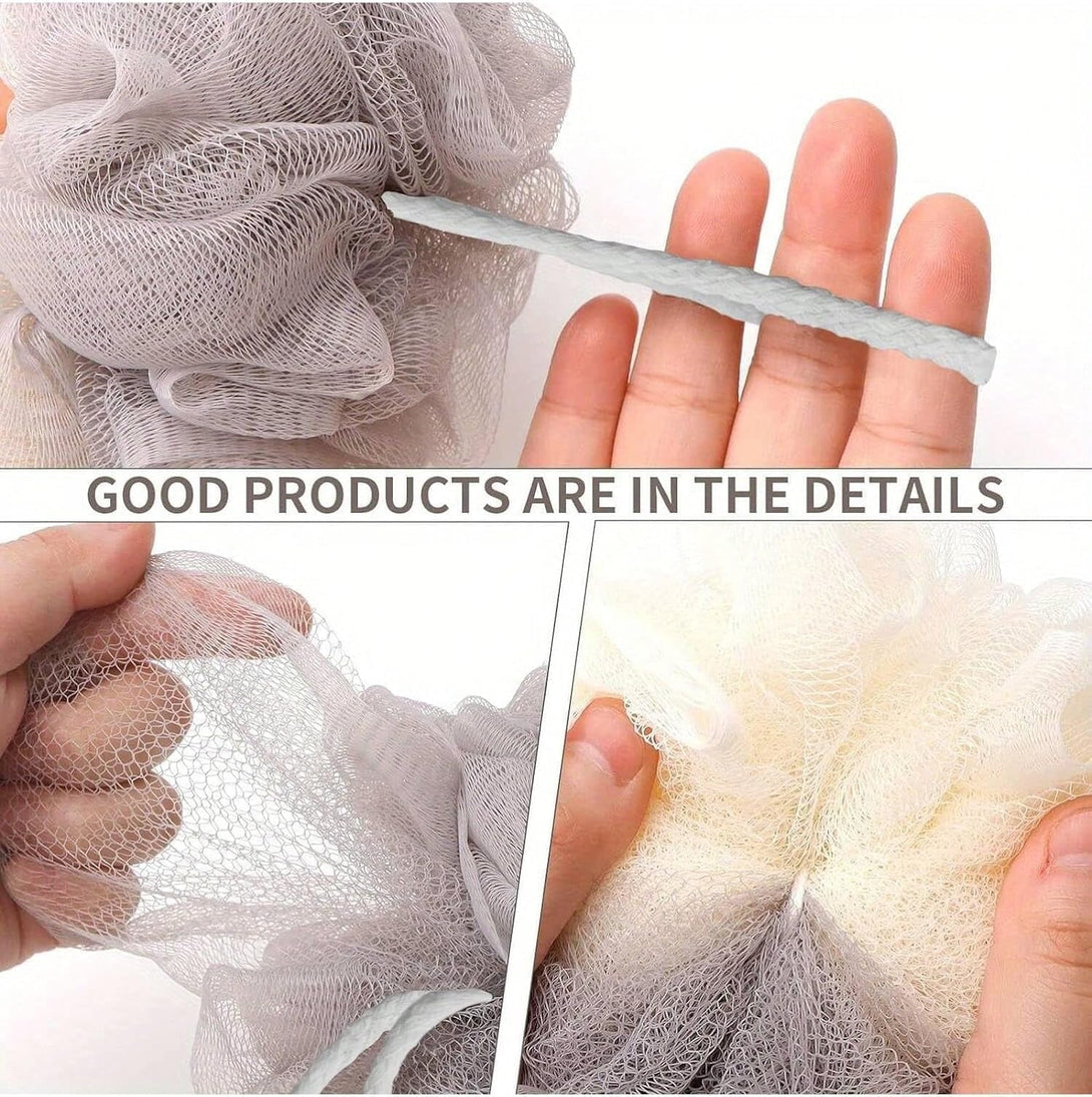 Loofah Sponge Pack of 4,Deep Cleansing Body Scrubber for Shower, Exfoliating Bath Sponge for Women and Men Bathing Accessories (50G)
