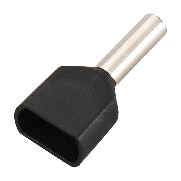 Baomain AWG 16/1.5MmÂ² Wire Copper Crimp Connector Twin Insulated Ferrule Pin Cord End Terminal TE1508 Black Pack of 100