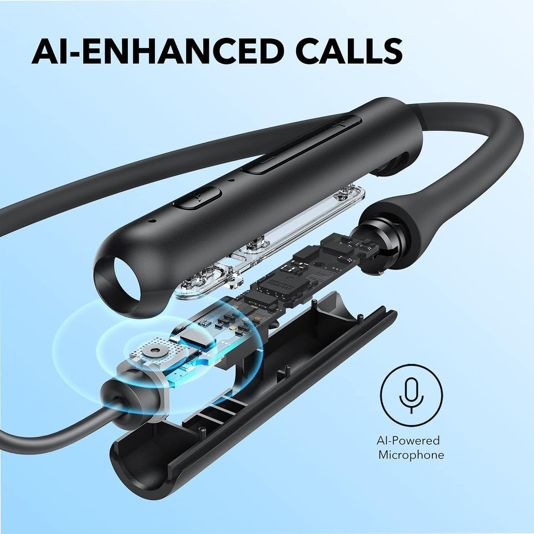 Soundcore by Anker Life U2I Wireless Neckband Headphones, 10Mm Drivers with Bassup Technology, 24H Playtime, Ai-Enhanced Calls, Foldable and Lightweight, IPX5 Water-Resistant, Secure Fit, Bluetooth 5