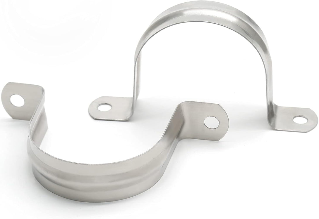 10PCS M50 (2 Inch) Conduit Clamps, Stainless Steel Two Hole Strap U Bracket Rigid Pipe Strip, Cable Clamp Hanger with 2 Holes Fit for 2 Inch Pipes OD