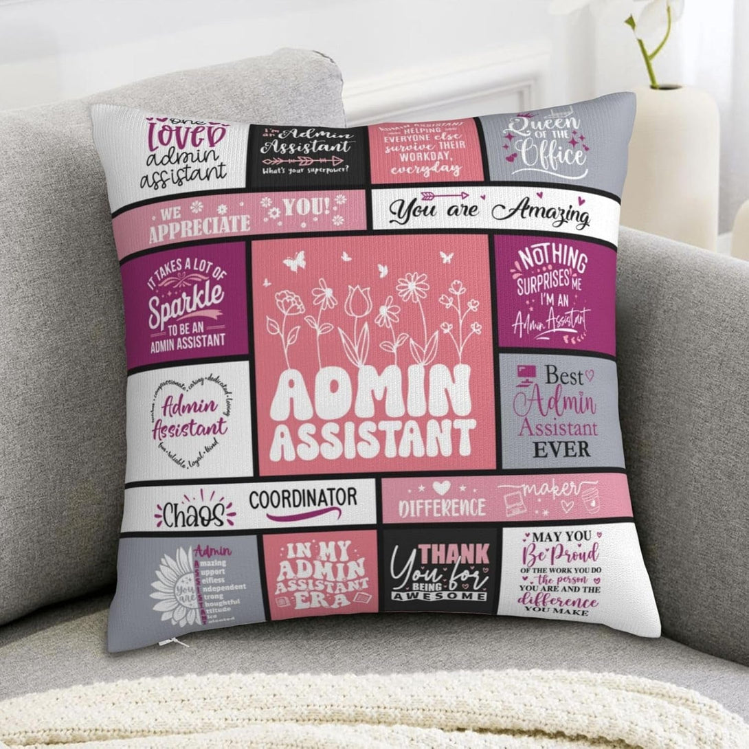 Administrative Assistant Gifts for Women, Administrative Professional Day Gifts, Best Administrative Assistant Gifts, Admin Professionals Day Gifts Throw Pillow Cover 18X18 Inches