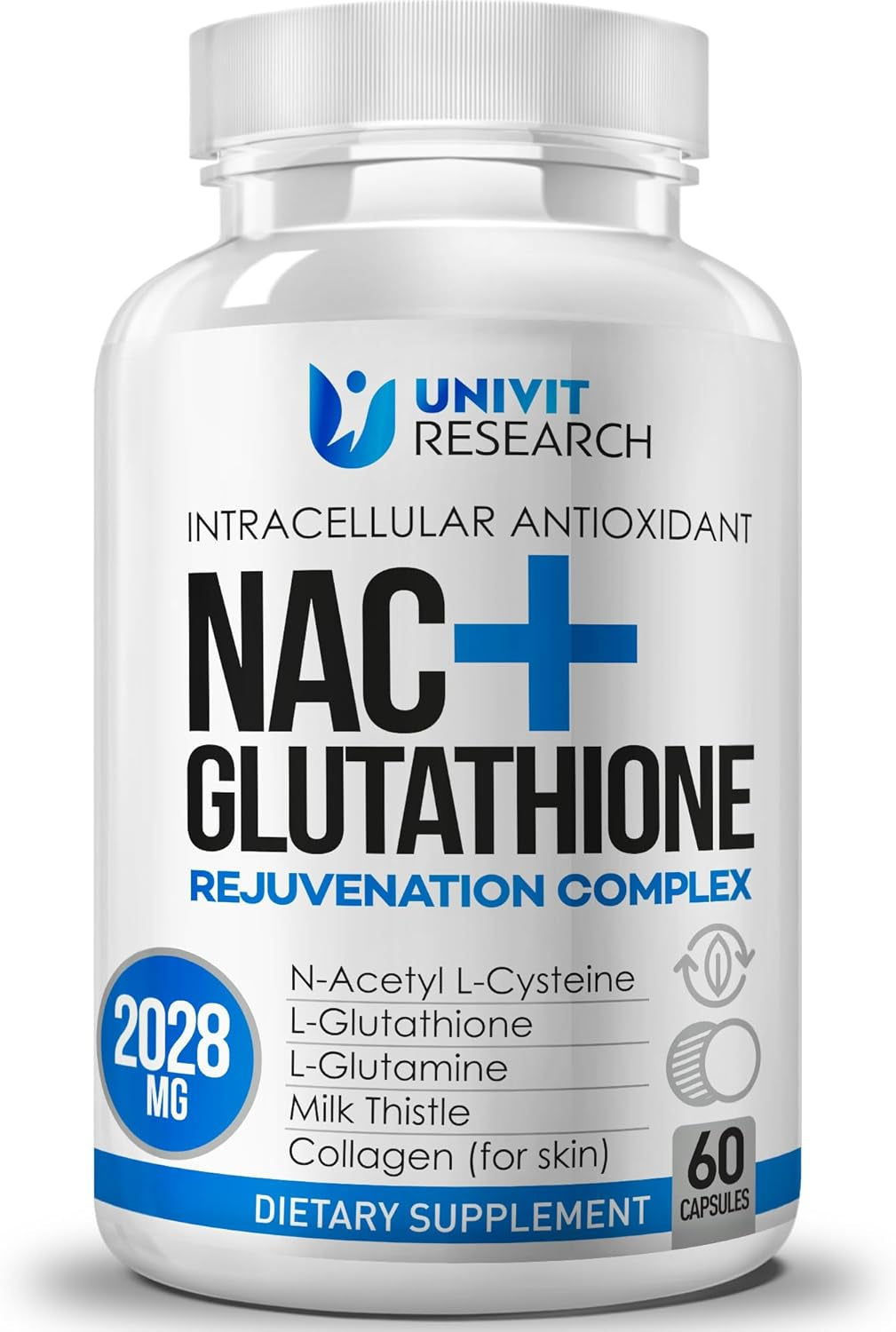 Advanced Complex-Nac Supplement (N-Acetyl L-Cysteine) 600Mg with L-Glutathione 500Mg and Milk Thistle Extract-Potent Antioxidant-Immune Function Support Respiratory Health-Promotes Liver Kidney Detox