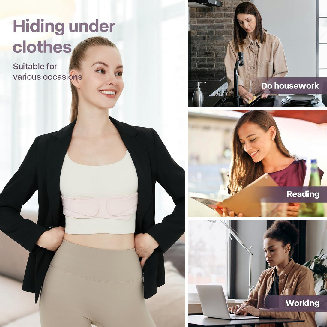 Back Brace Posture Corrector for Women, Upper Back Support Straps Straightener, Hunchback Improve Posture Correct-Shoulder, Upper Back Pain Relief Invisible under Clothes (Nude, L/XL)