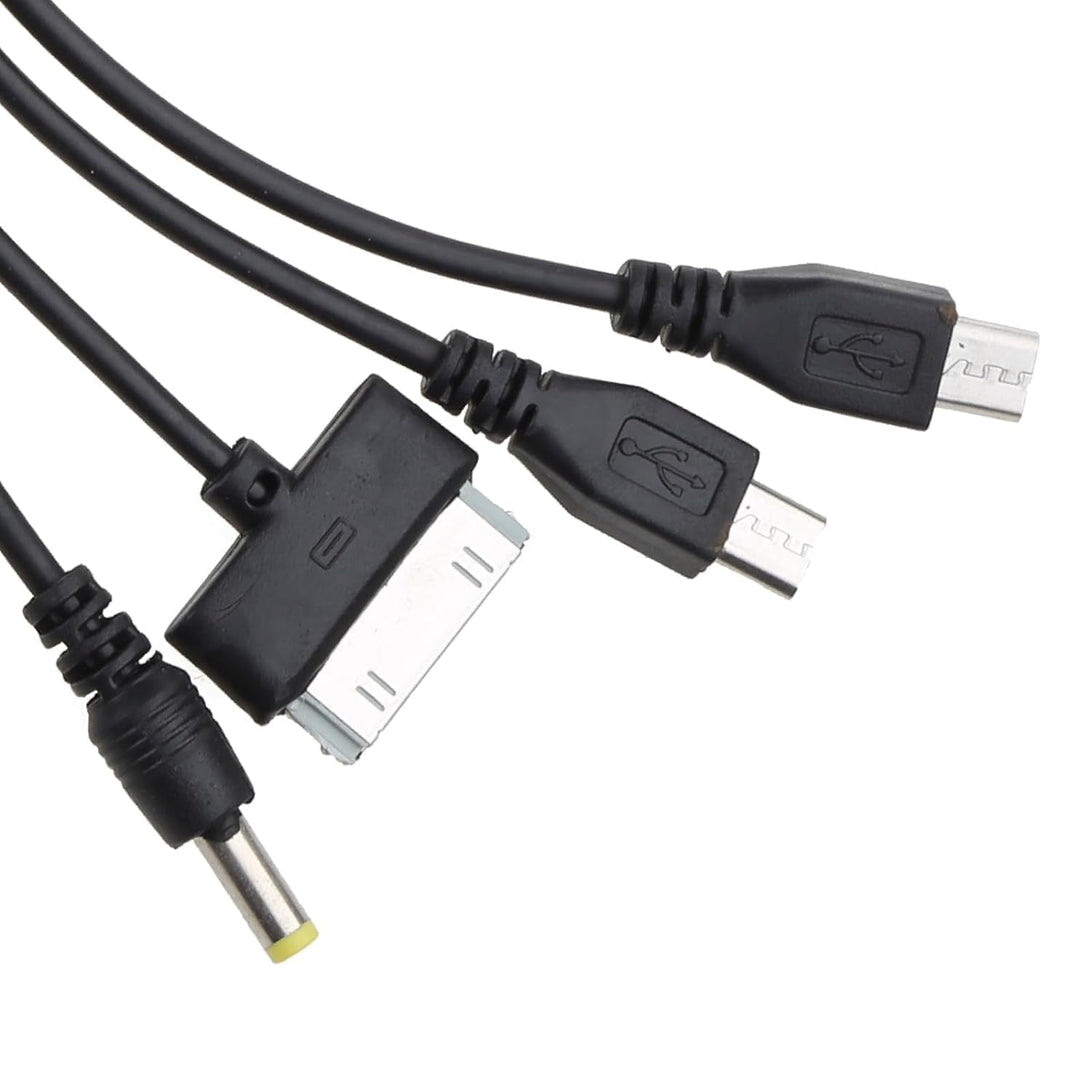 1Pc Black 10 in 1 USB Multi Charger USB Cables for Mobile Phones USB Charging Cord 20Cm/7.87In USB to Multi Plug Cell Phone Charger Cable 10 in 1 USB Cable for Smartphone Charger Cable 7.87In