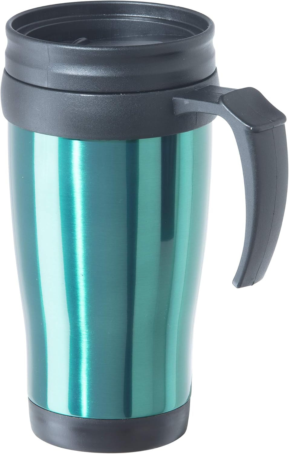 Oggi Commuter Travel Mug 14Oz - Insulated Coffee Mug, Thermal Stainless Steel with Easy Grip Tumbler Handle - Peacock
