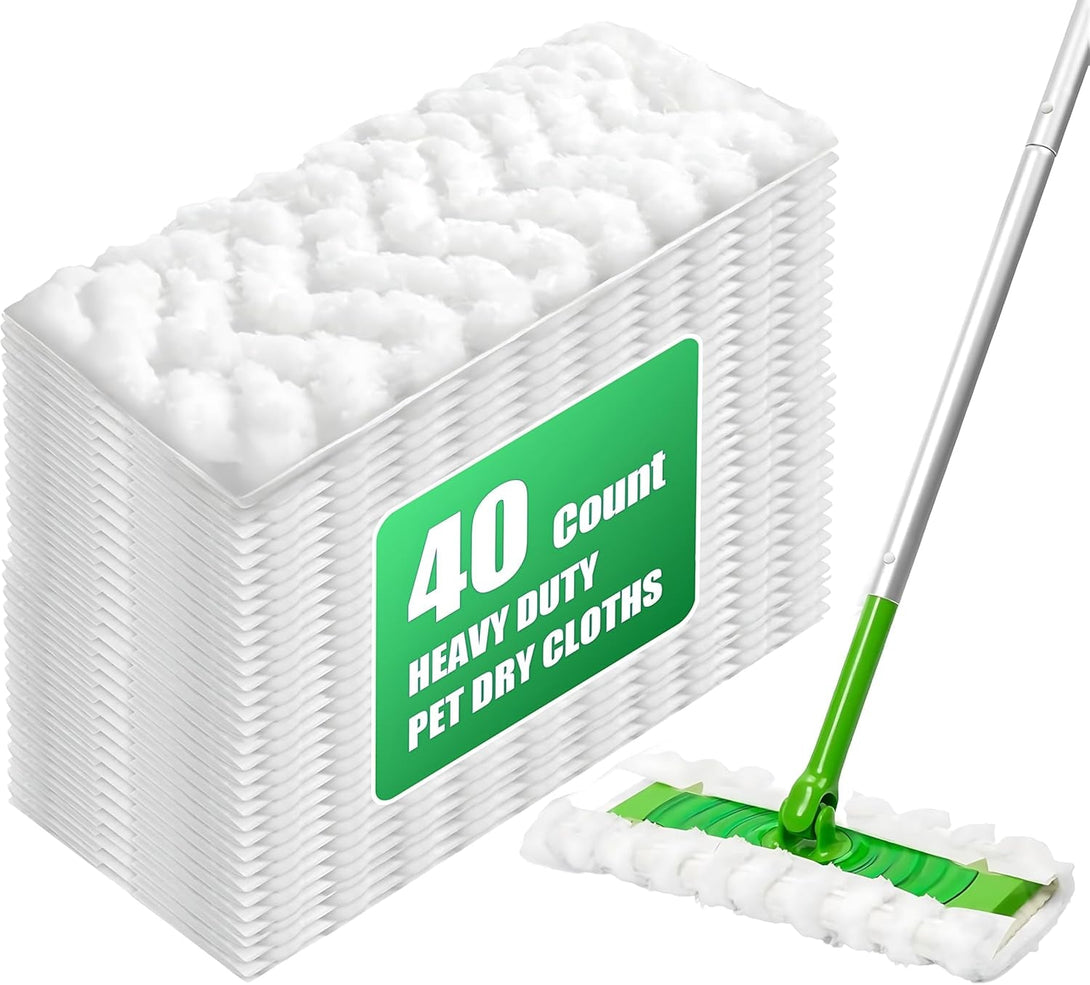 40-Count Disposable Dry Sweeping Cloths for Swiffer Sweeper – Thicker & More Absorbent
