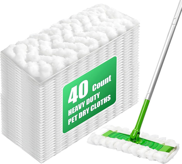 40-Count Disposable Dry Sweeping Cloths for Swiffer Sweeper â€“ Thicker & More Absorbent