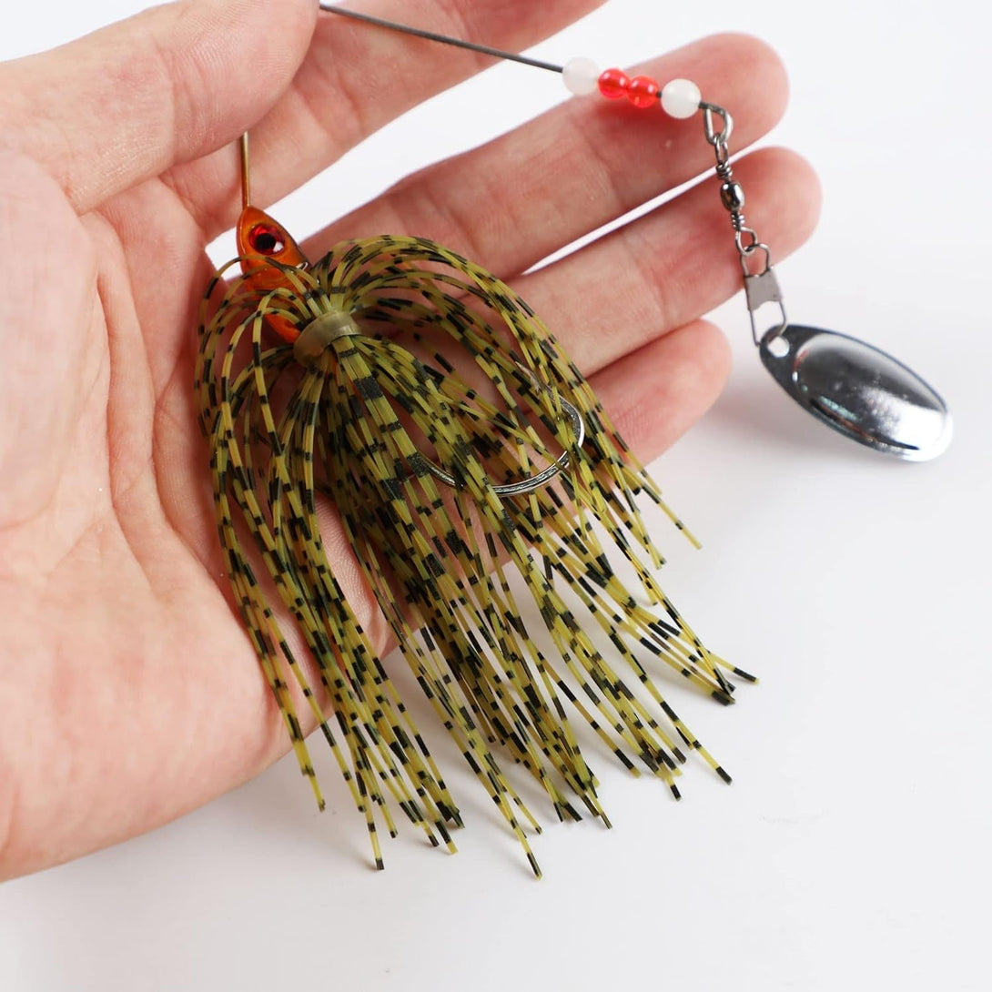 6 Pcs Fishing Lures Spinner Baits for Bass Fishing,Trout Salmon Hard Metal Spinnerbaits