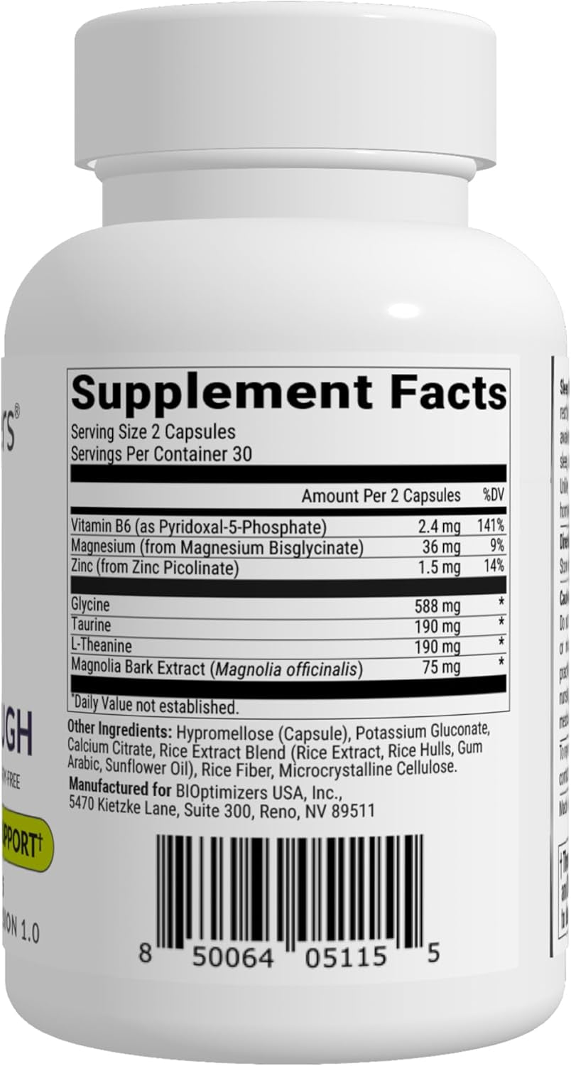 Bioptimizers Sleep Breakthrough Capsules - Natural Support Supplement | Calming Relief Aid for Adults | Non-Habit Forming | 60 Capsules