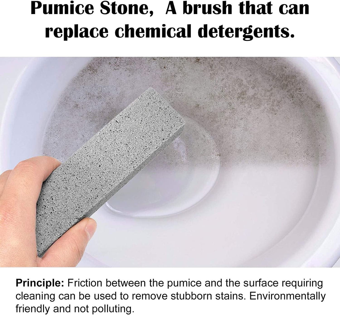 6 Pack Pumice Stone for Toilet Bowl Cleaning, Scouring Stick Remove Toilet Bowl Hard Water Rings, Calcium Buildup and Rust Suitable for Cleaning Toilet, Bathroom, Kitchen Sink, Grill（Gray