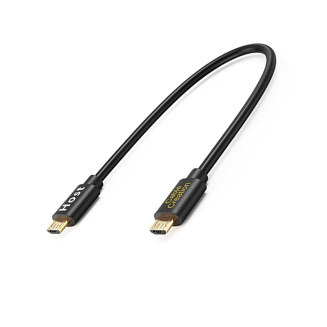Cablecreation Short Micro USB to Micro USB OTG Cable 8Inch, Works for DJI Spark Mavic, PS4, Owlet, Android Phone Tablet, DAC and More,20Cm