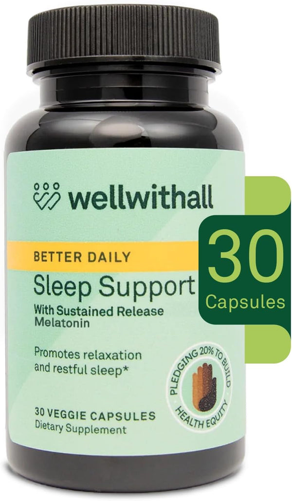 Sleep Support with Sustained-Release Melatonin | Includes L-Theanine and Ashwagandha | Promotes Relaxation and Sleep Quality | Supports Stress Management | Use before Bedtime | 30 Capsules