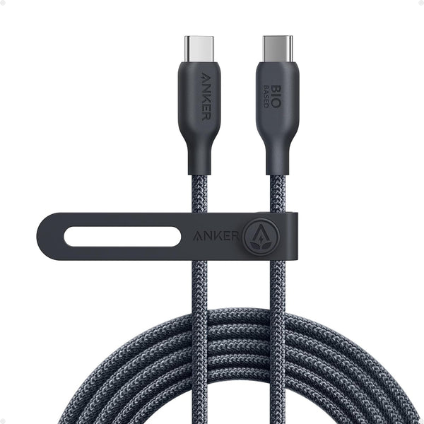 Anker USB C Cable, 240W Bio-Braided Type C Fast Charge Cord for Iphone 16/16 Pro, Macbook Pro 2020, Ipad Pro,And More(Usb 2.0, 10FT, Phantom Black)
