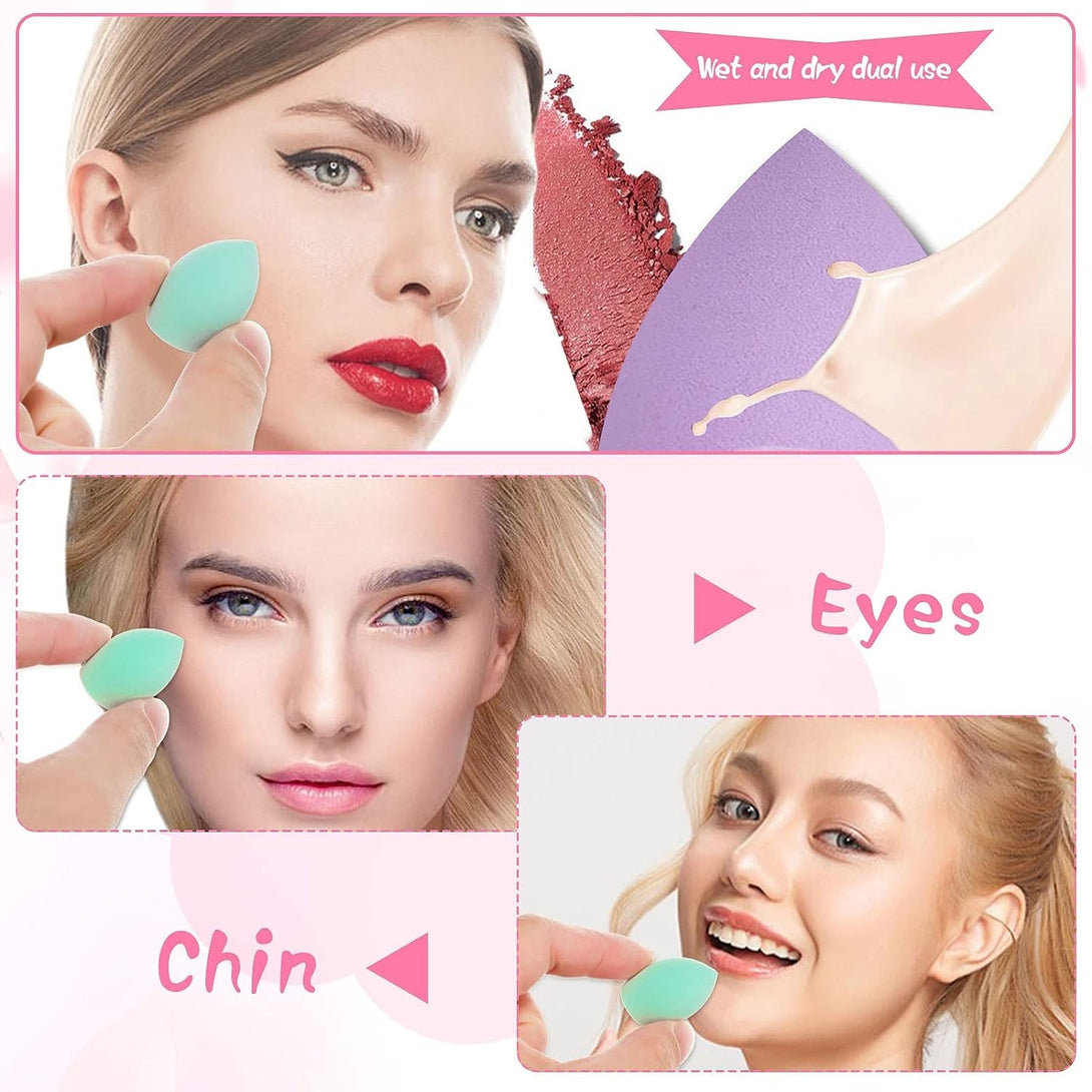 40Pcs Mini Beauty Blender Multi Colored Makeup Sponge Professional Beauty Blender Sponge Super Soft Facial Makeup Tools for Foundation, Powder, Liquid