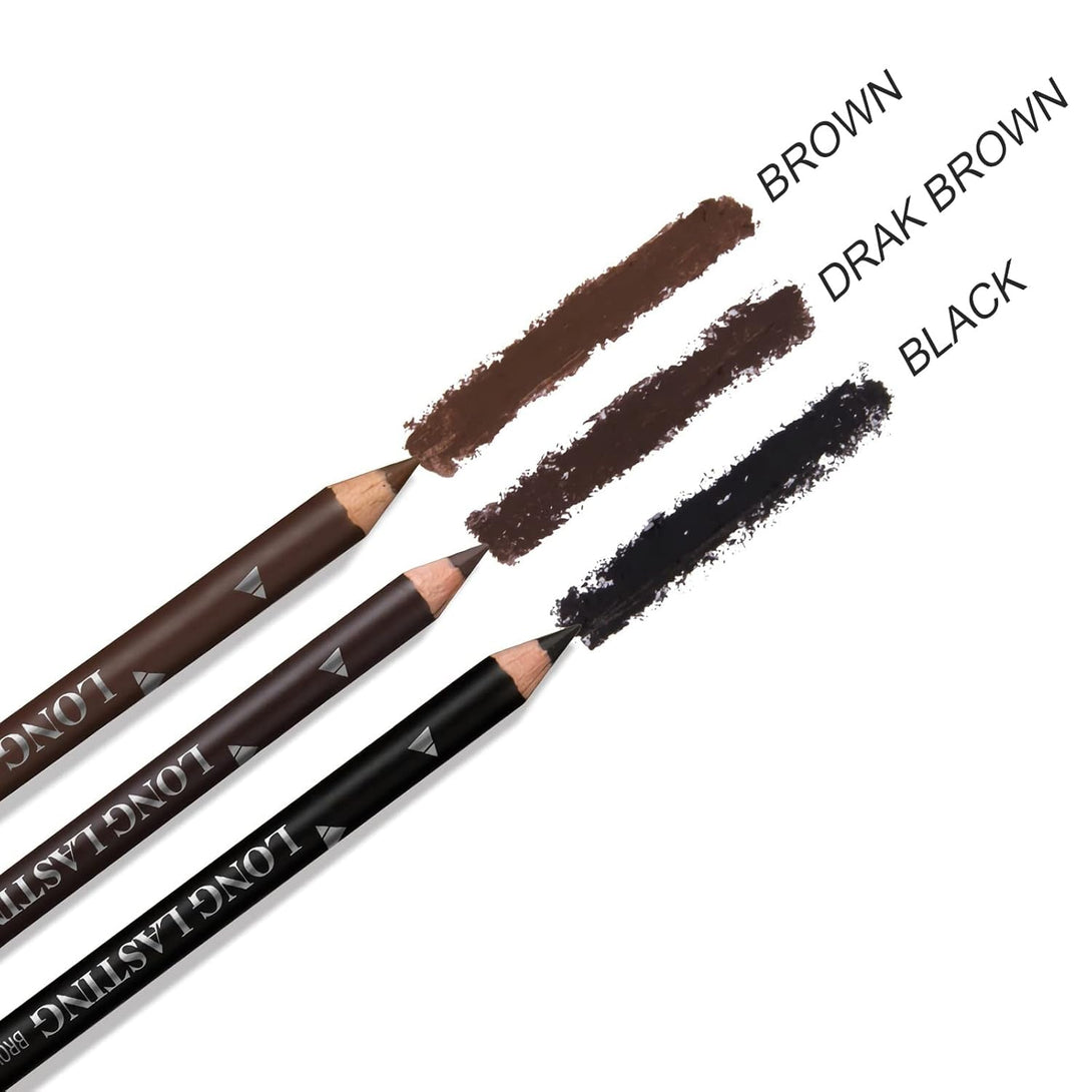 12 Pcs Dark Brown Eyebrow Pencil Eyeliner Makeup，Soft Textured，Easy to Color，Waterproof，Long Lasting Eyebrow Tint Pen for Fills in Sparse Areas and Gaps Create a Natural Eye Brow