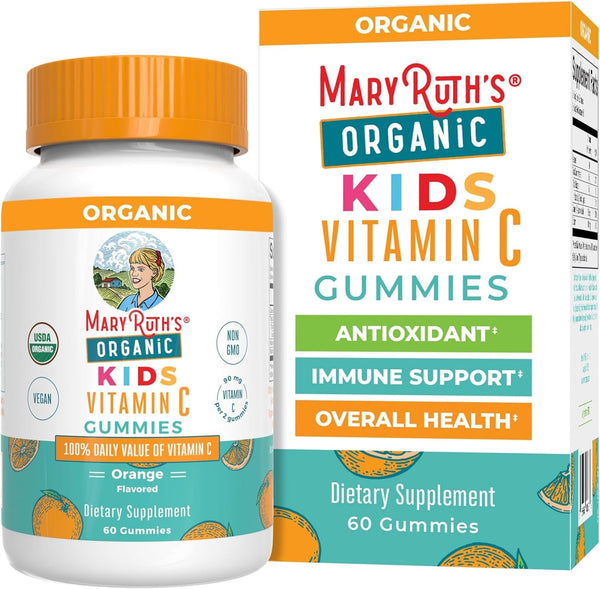 Maryruth Organics Kids Vitamin C Gummies | Supplement for Immune Support & Overall Health | Vitamin C for Kids Ages 4+ | USDA Organic | Vegan | Non-Gmo | 60 Servings
