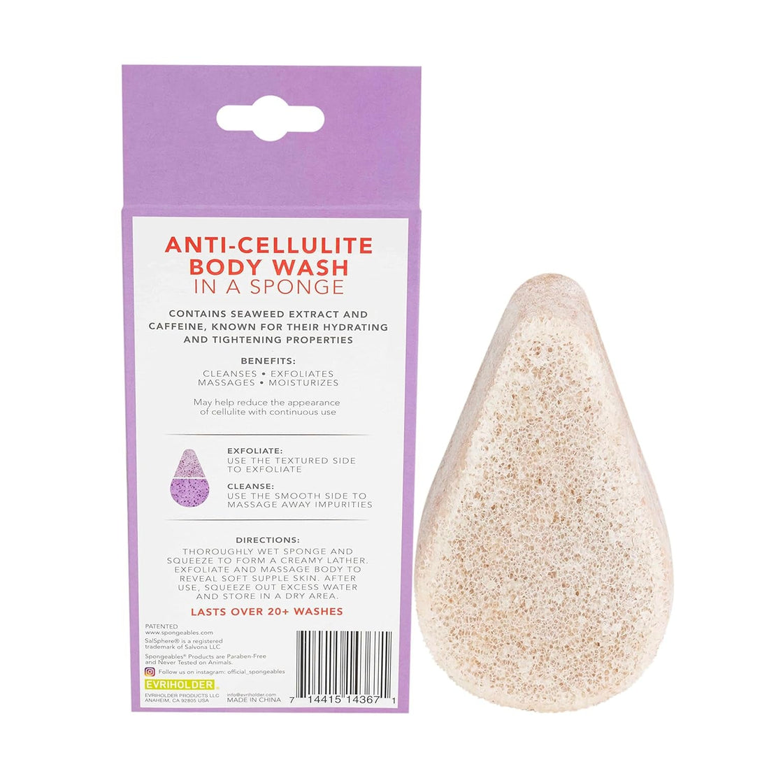 Spongeables anti Cellulite Body Wash in a 20+ Wash Sponge, Lavender, 1 Count