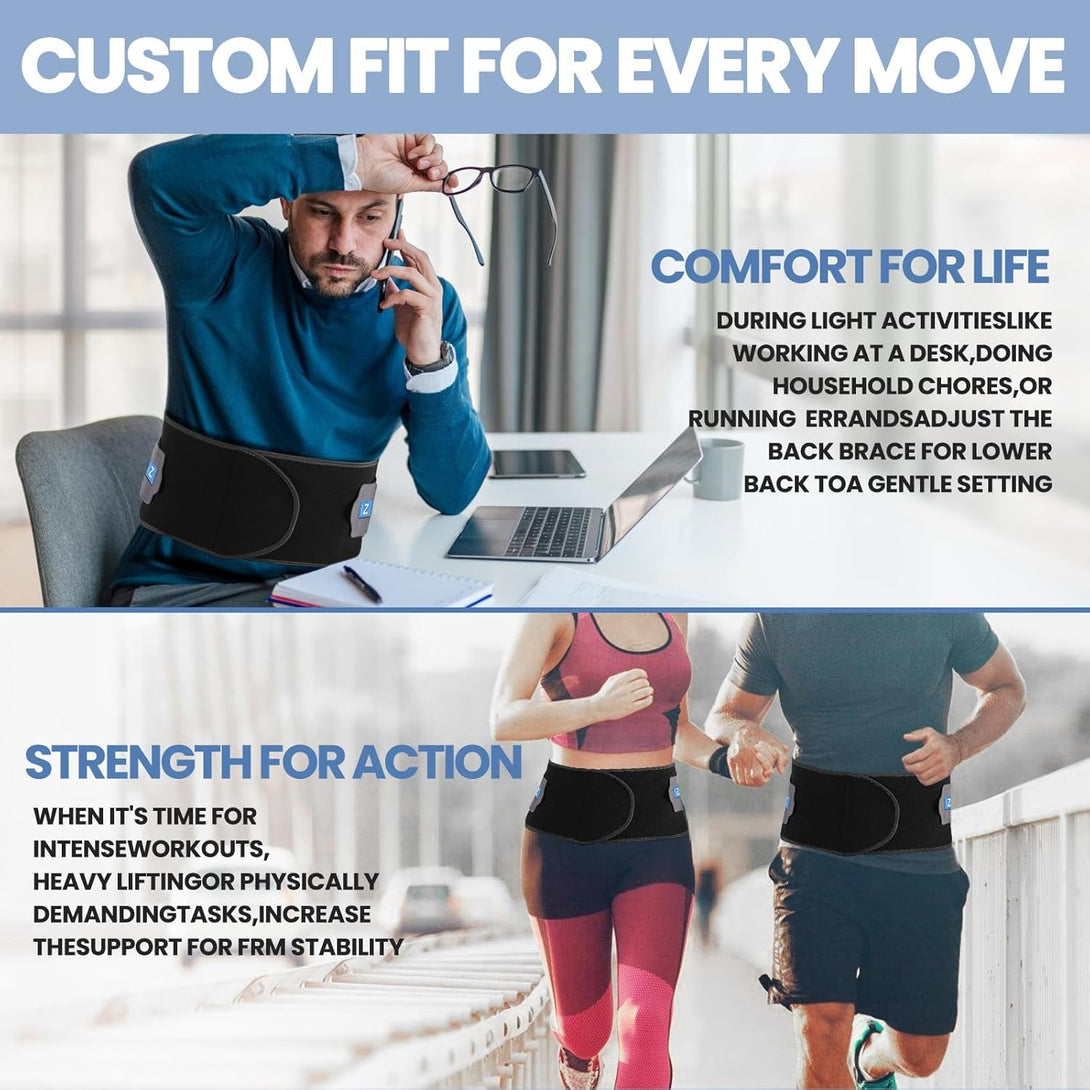 Back Brace Lower Back Pain Relief & Posture Corrector Back Support Breathable Soft Mesh Design,Adjustable Lumbar Support for Men & Women Relief from Sciatica, Scoliosis, S (Waist: 21.7"-31.5")