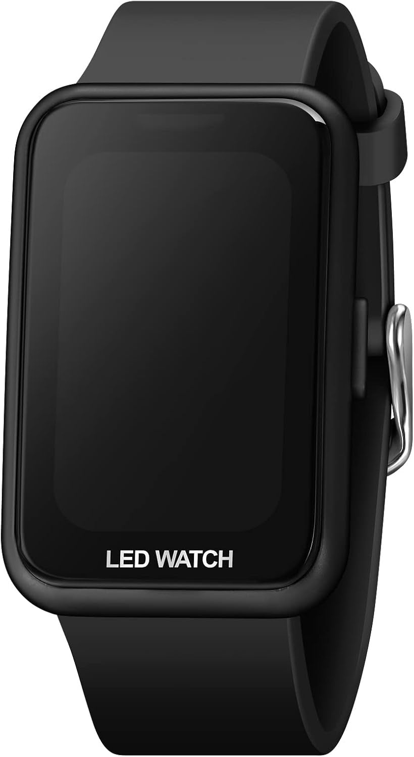 TOOCAT Digital Sport Watch, Fashion LED Large Digital Display Watch Outdoor 50M Waterproof Rubber Bands Wristwatch for Men Women Teens Students